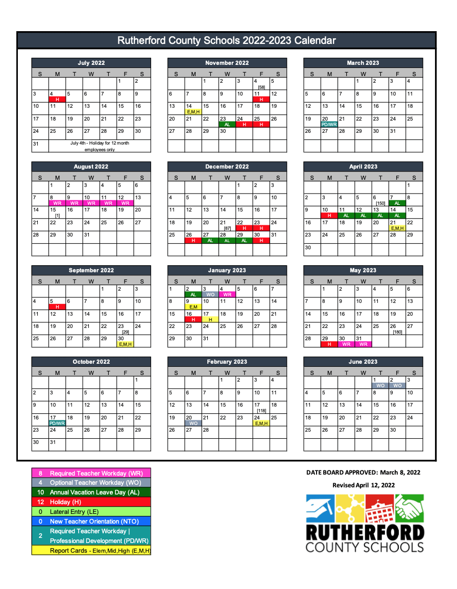 rutherford county schools calendar 23 24 printable