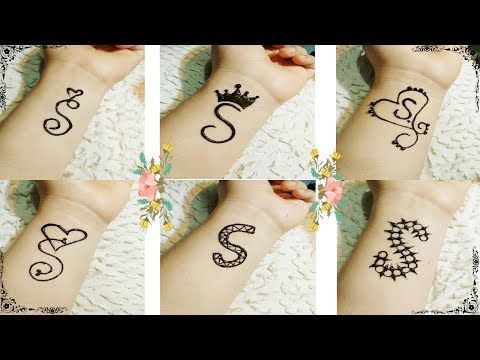 s letter mehndi design tattoo