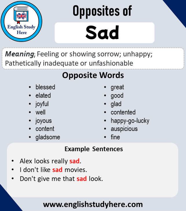 sad antonym