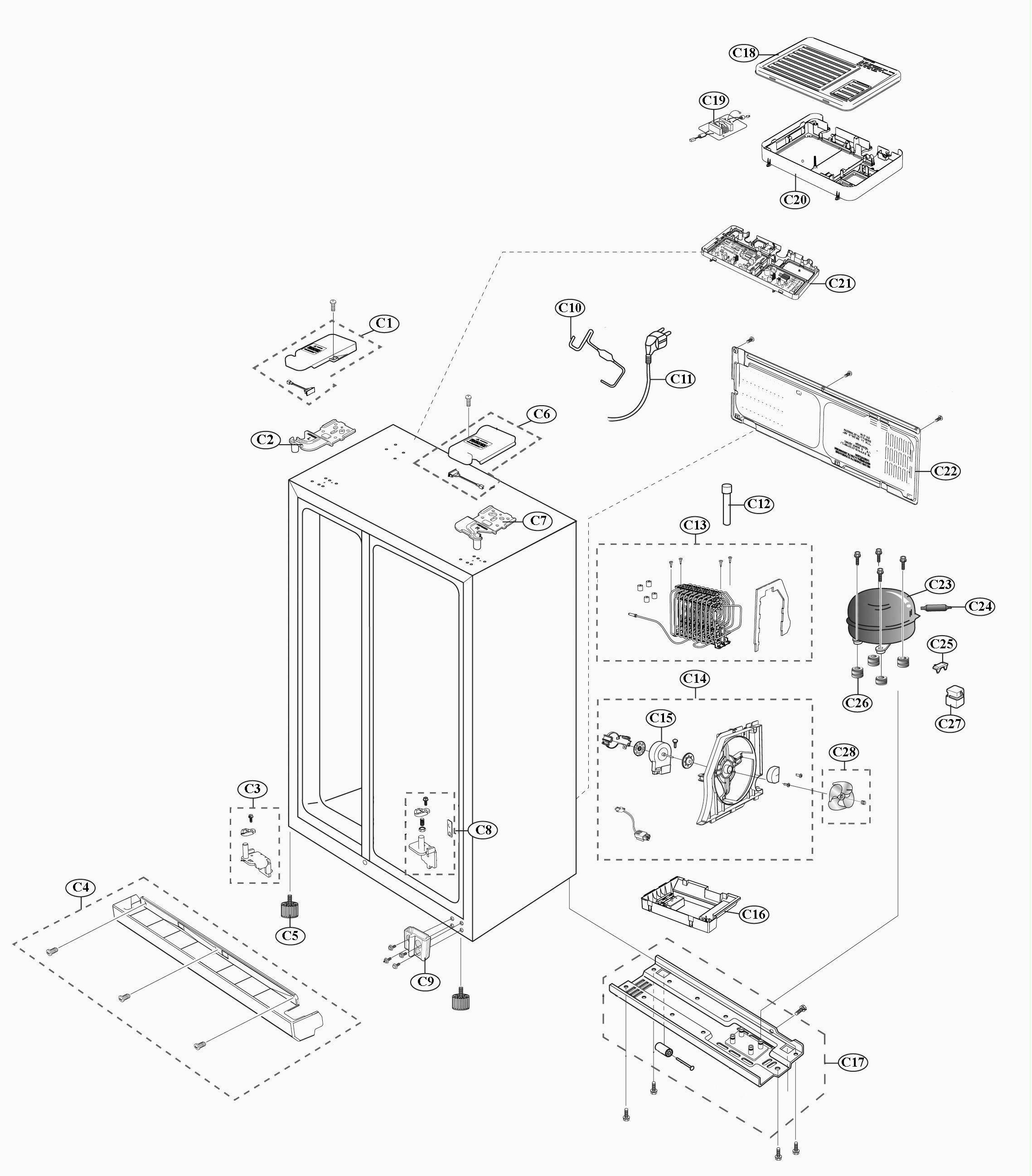 samsung american fridge freezer parts