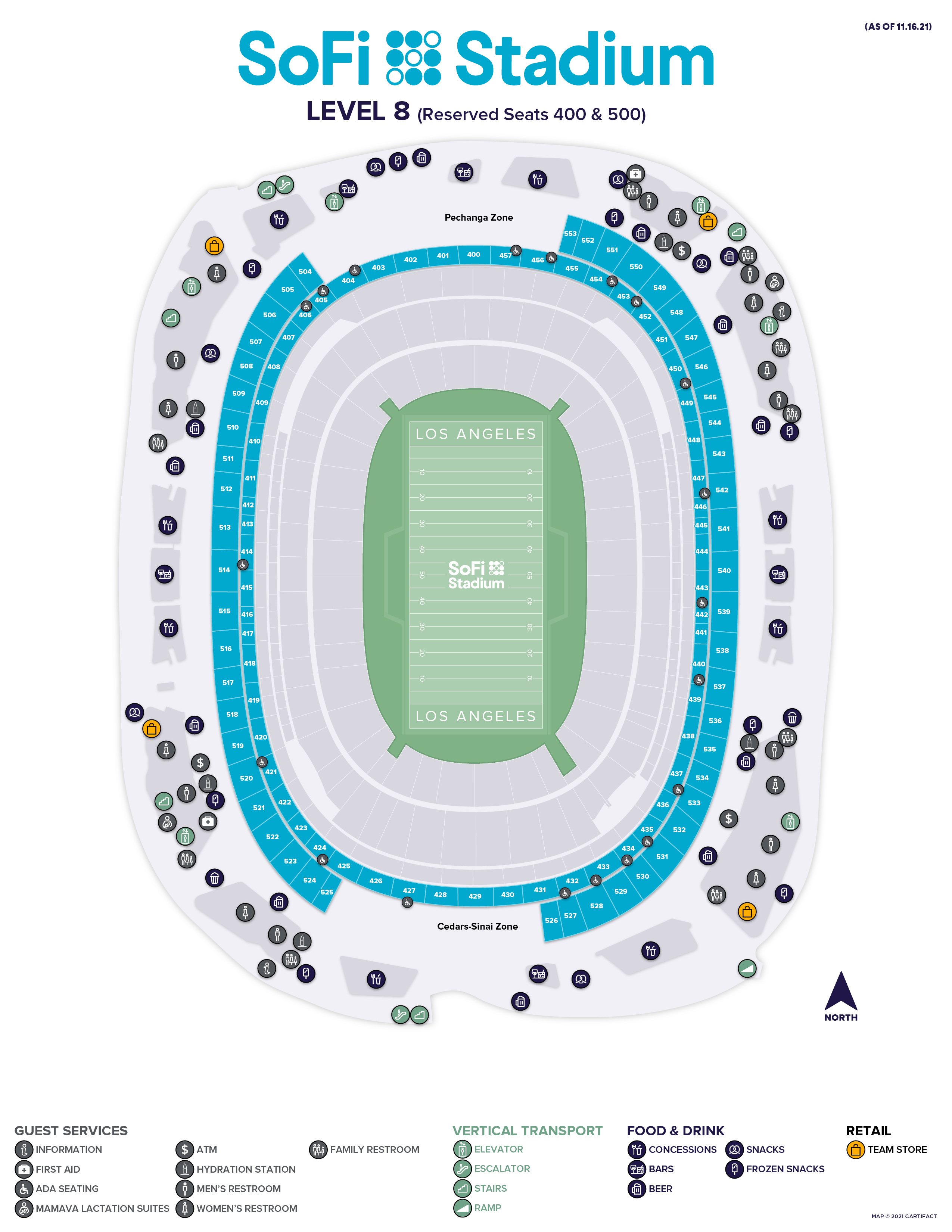 seating chart sofi stadium