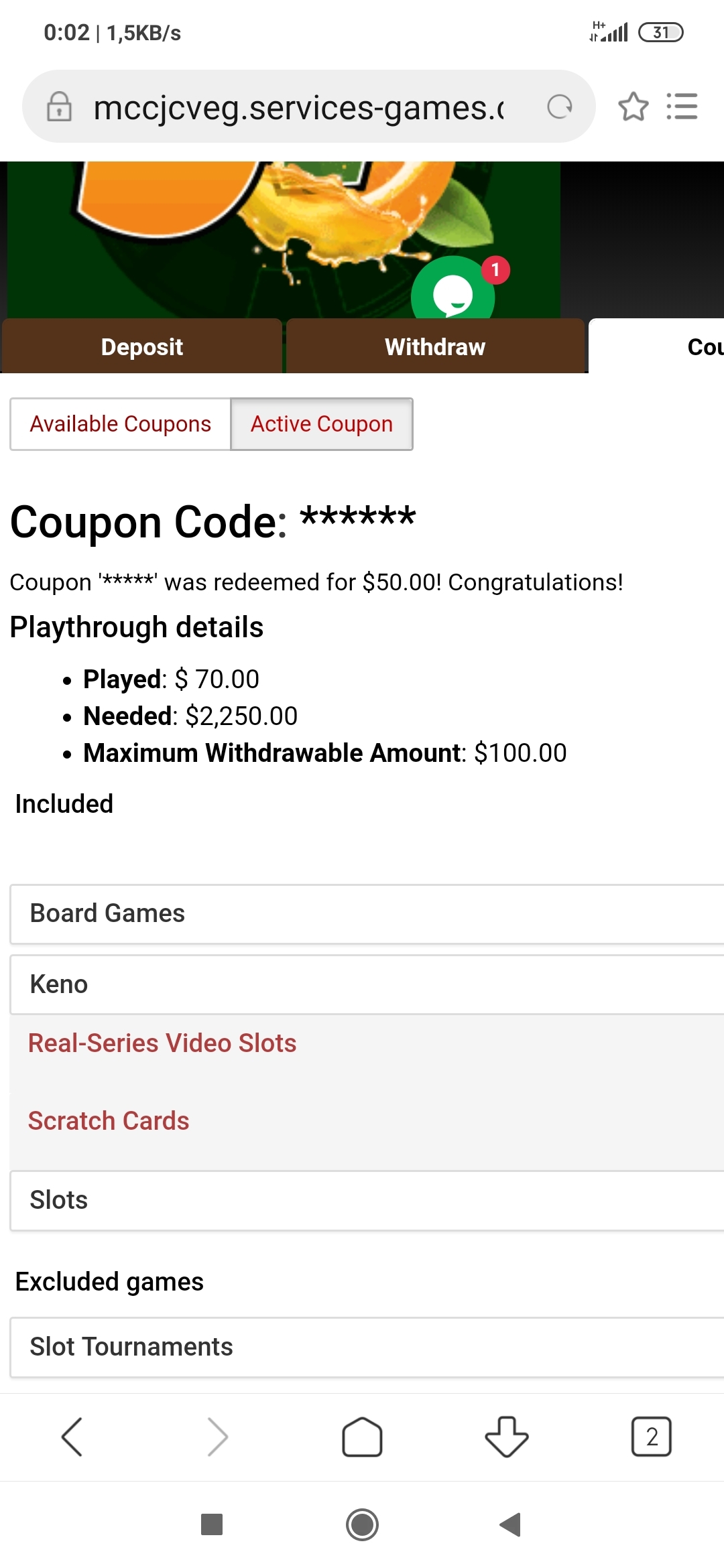 secret no deposit bonus codes for existing players