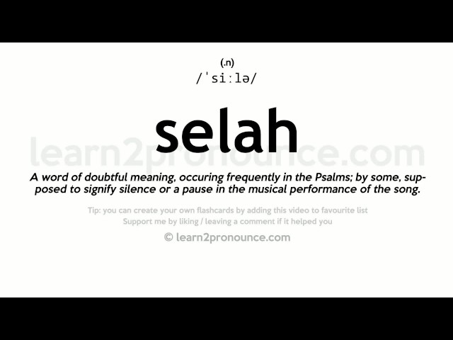 selah meaning pronunciation