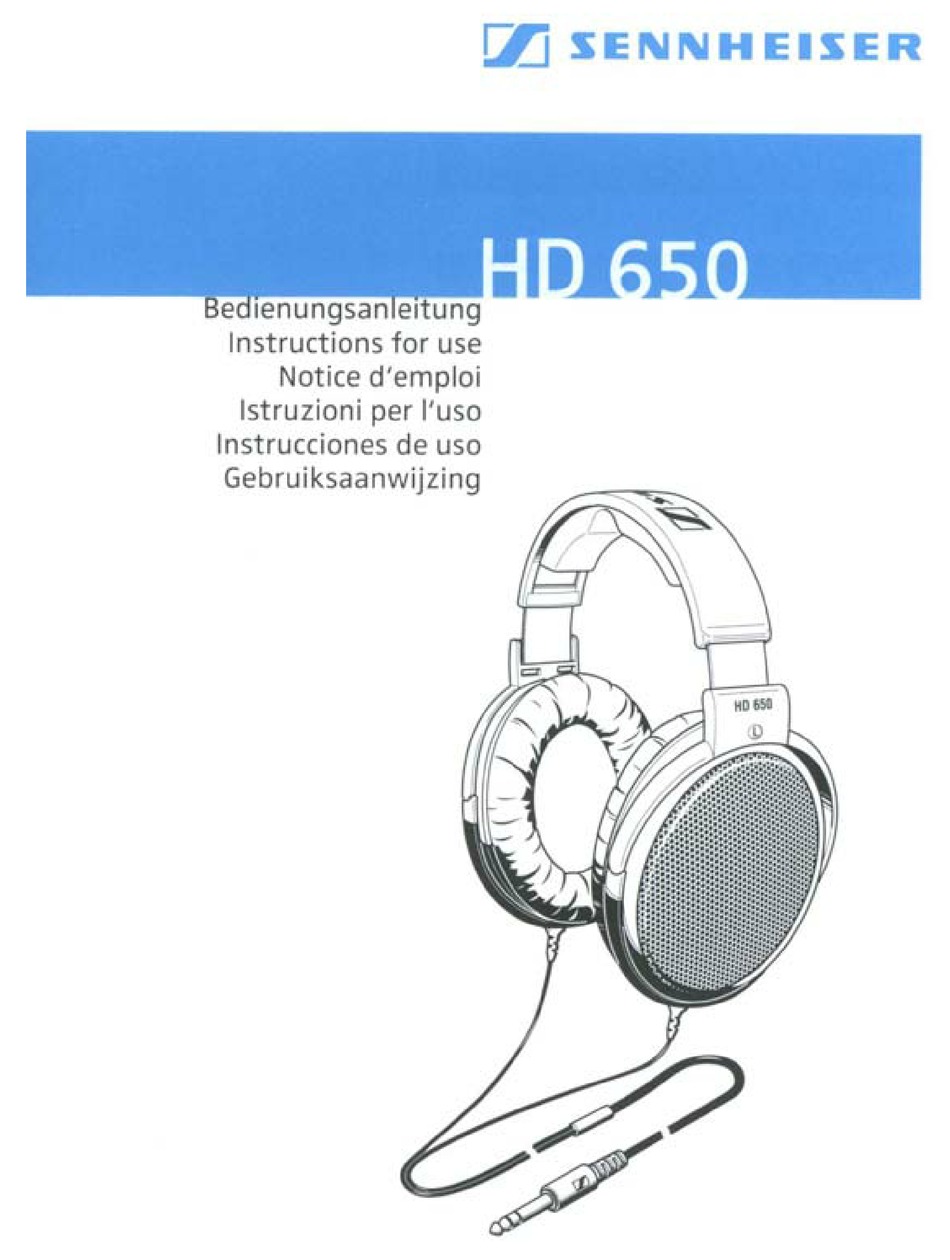 sennheiser hd 650 manual