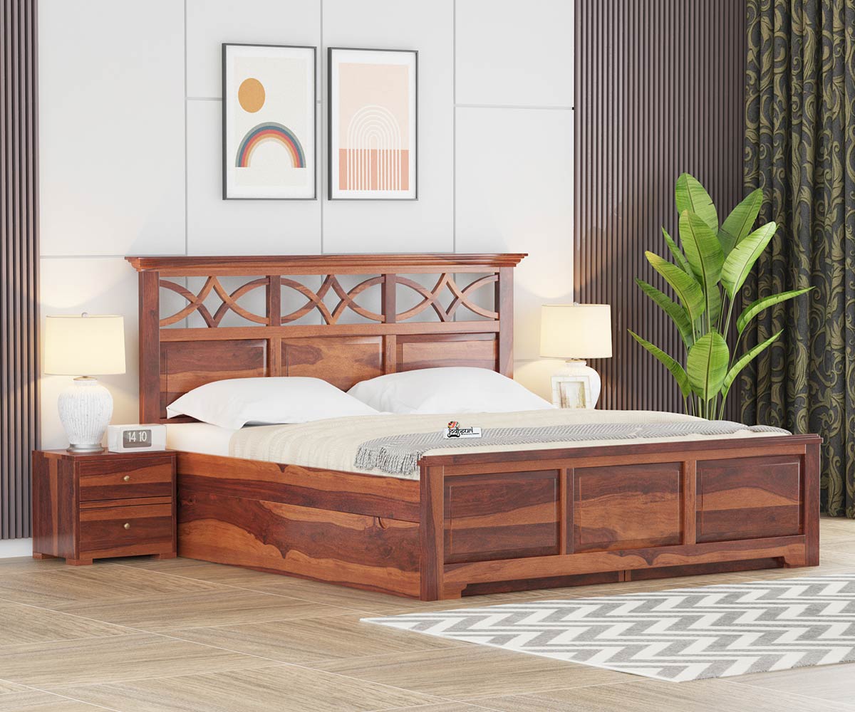 sheesham wood double bed