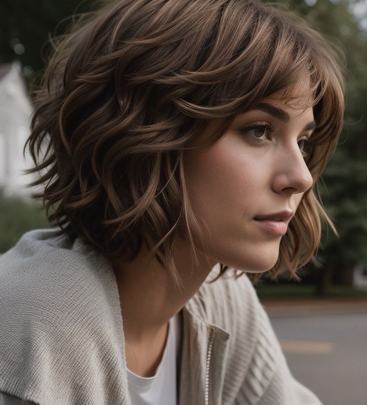 short layered shaggy bob