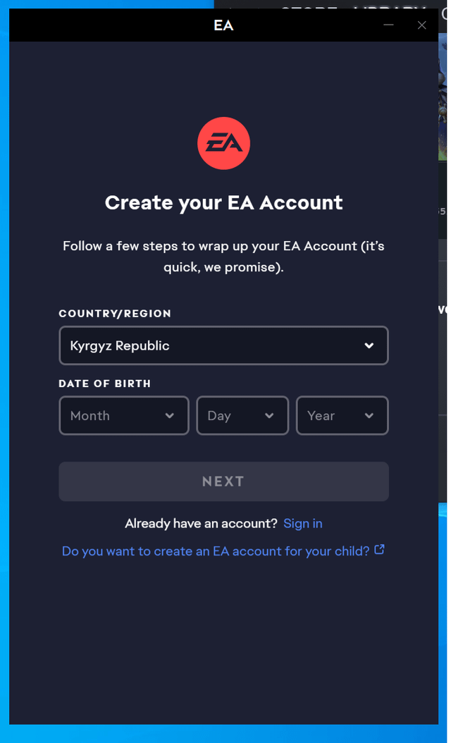 sign in ea account