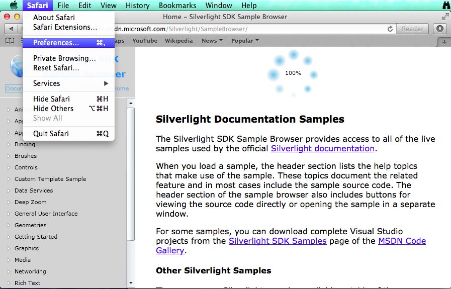 silverlight not working on safari