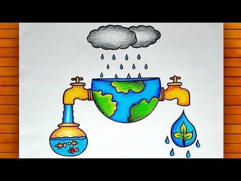 simple save water drawing