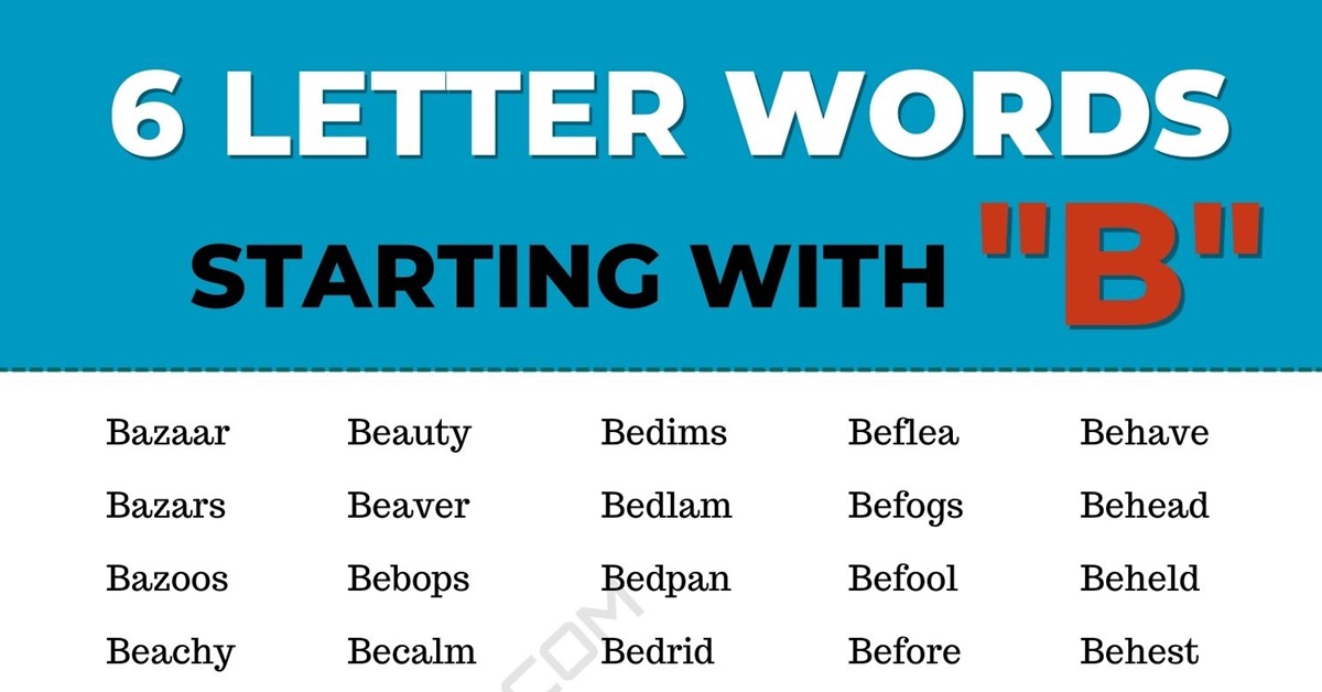 six letter word beginning with b