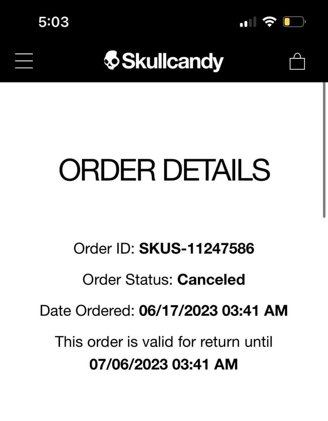 skullcandy track order
