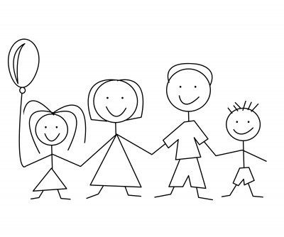 small family clipart black and white