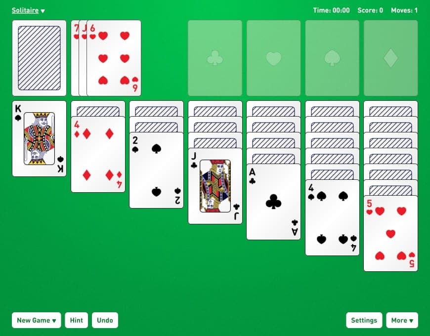 solitaire green felt klondike