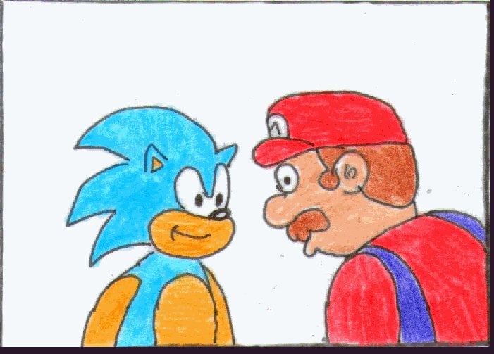 sonic and mario kissing