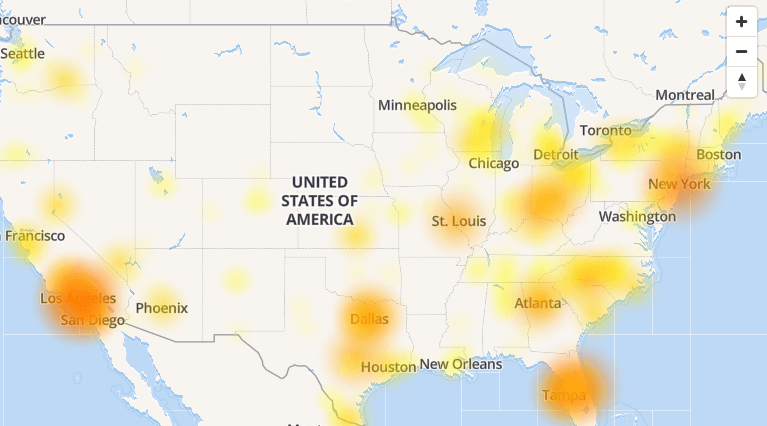 spectrum outages map