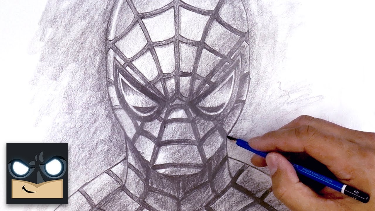 spiderman face sketch