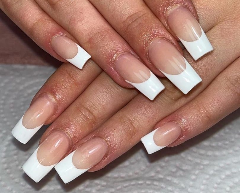 square french tip nails