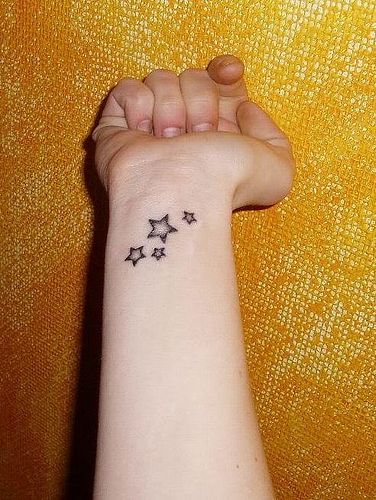 star tattoo on side wrist