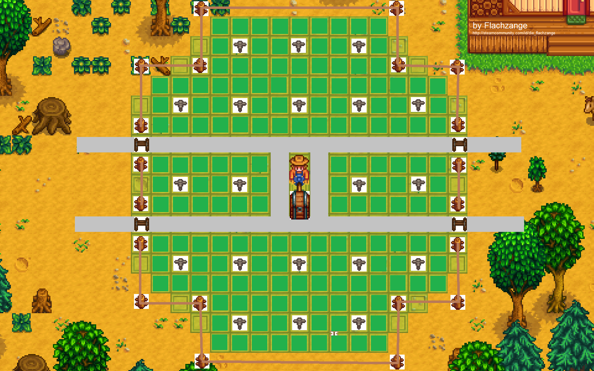 stardew valley quality sprinkler layout