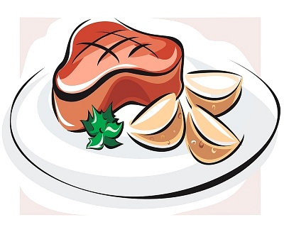 steak dinner clipart