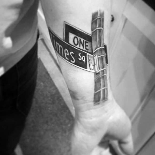 street sign tattoo