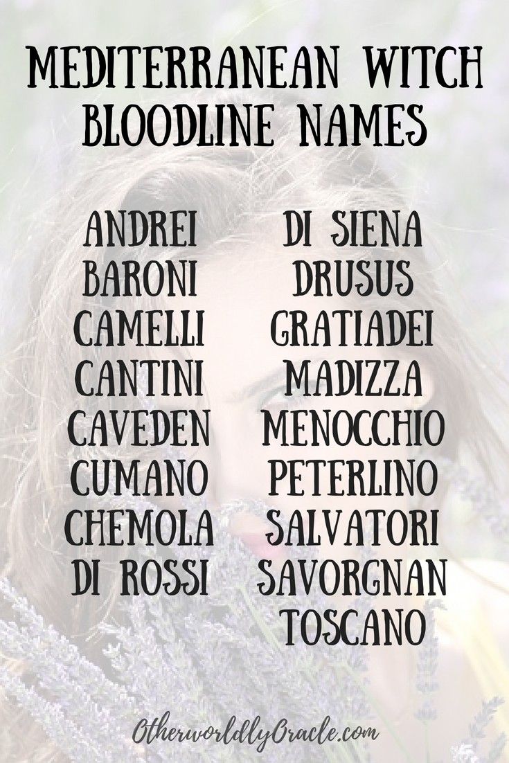 surnames for witches
