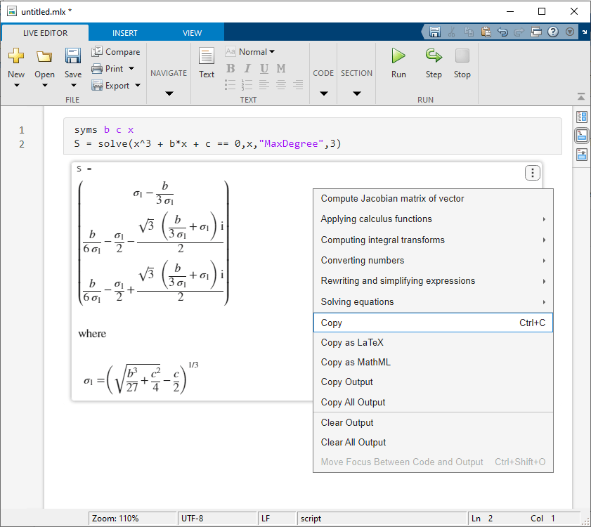 sym matlab