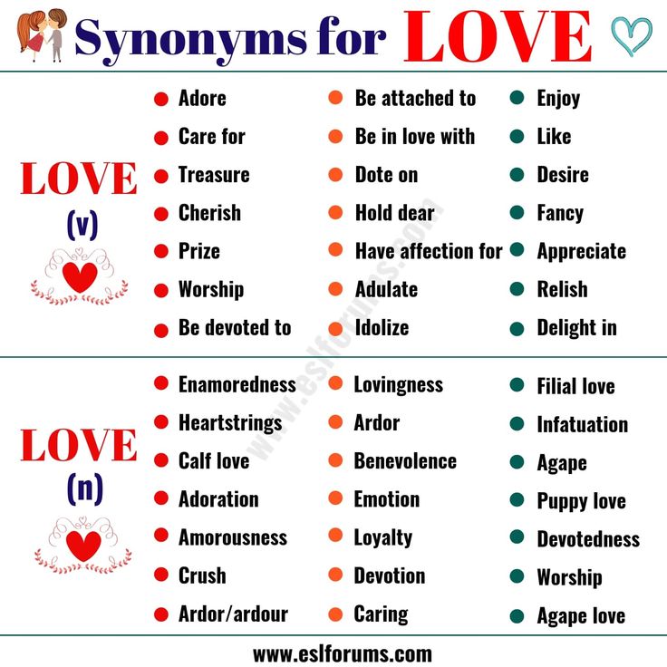 synonym with love