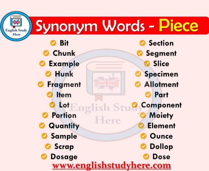 synonyms for piece