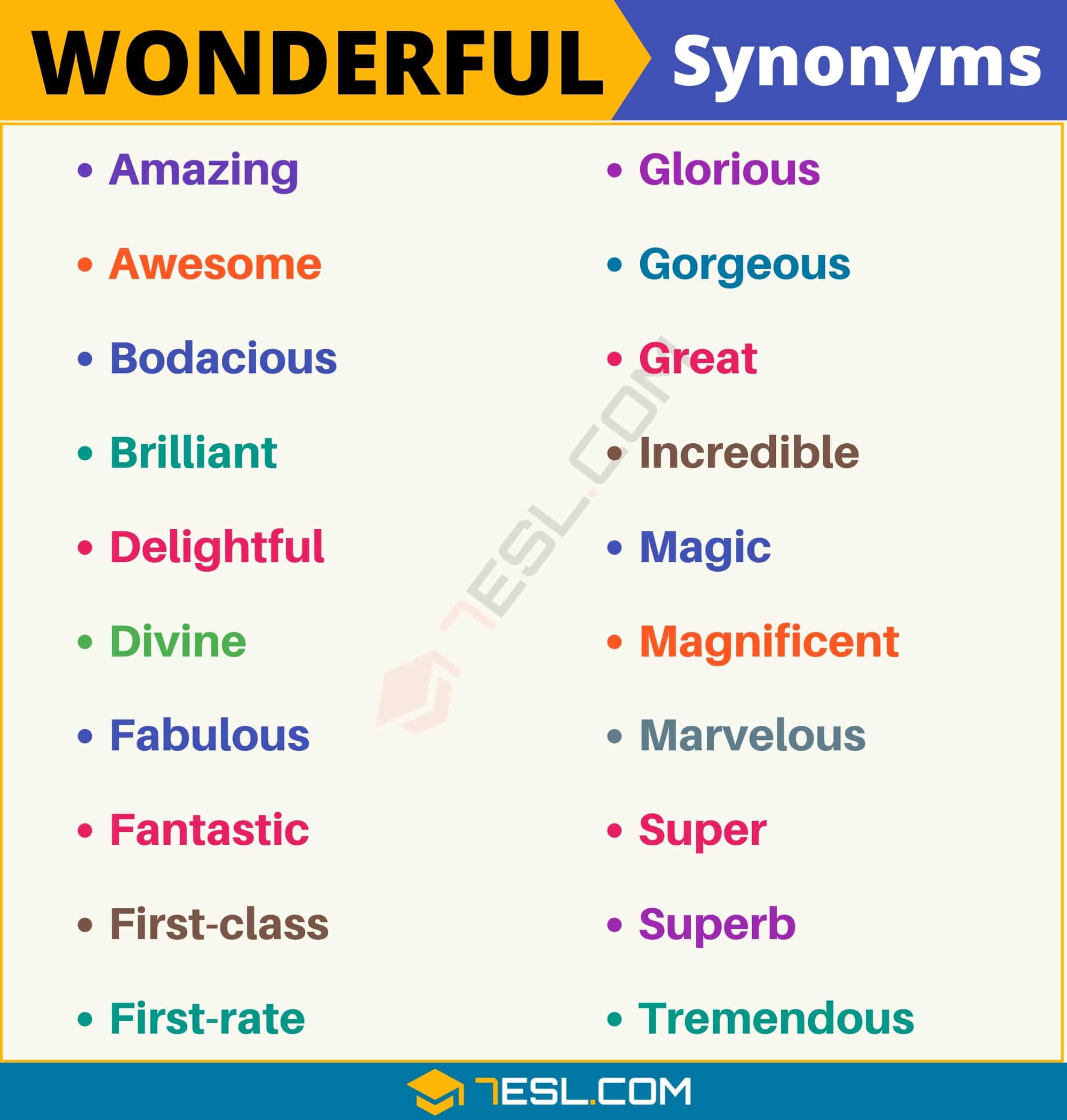 synonyms for wonderful