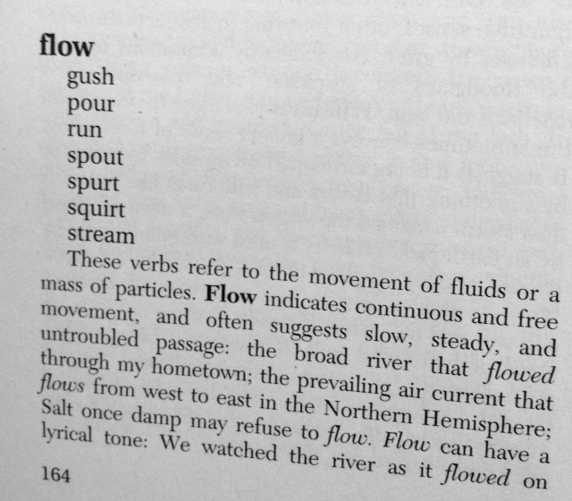 synonyms of flowed