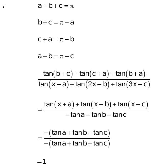 tan a tan b tan c formula