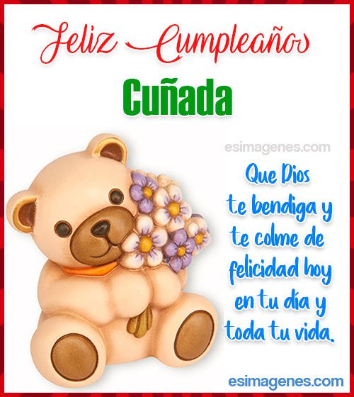 tarjeta de cumple para cuñada