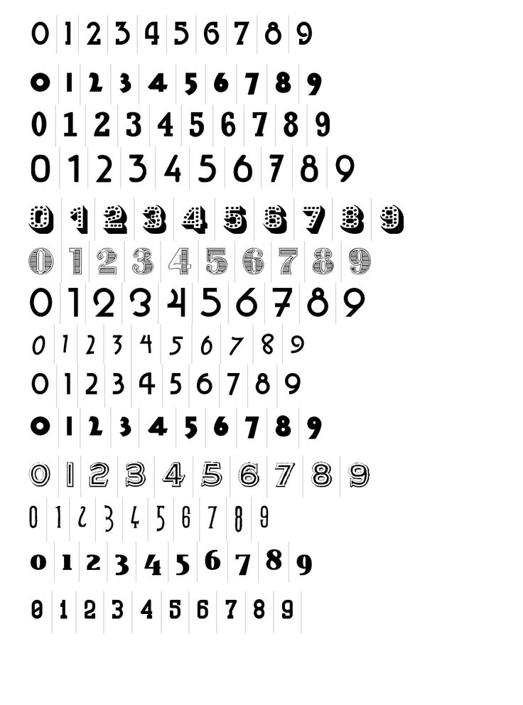 tattoo numbers fonts