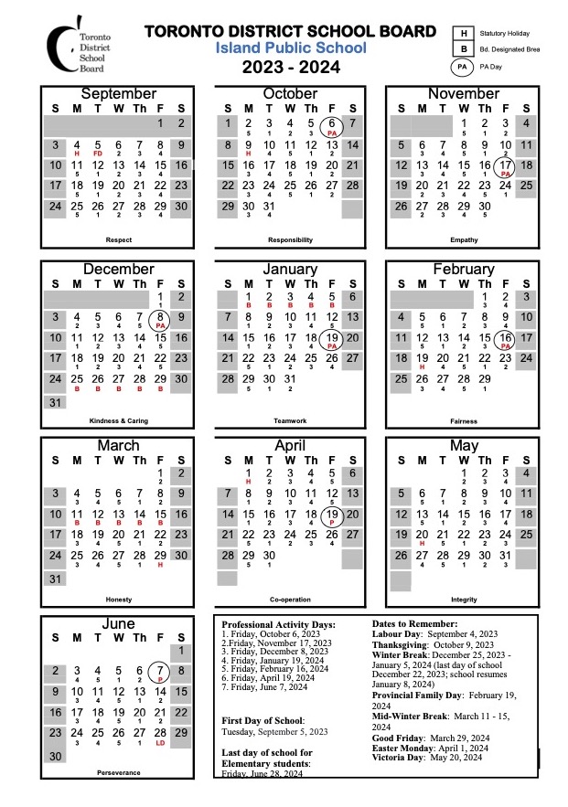 tdsb 2023-24 calendar