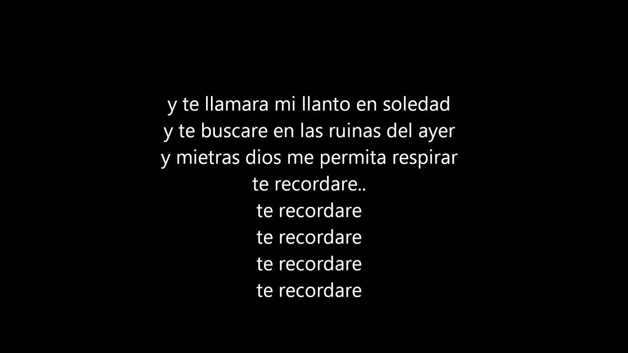 te recordare letra