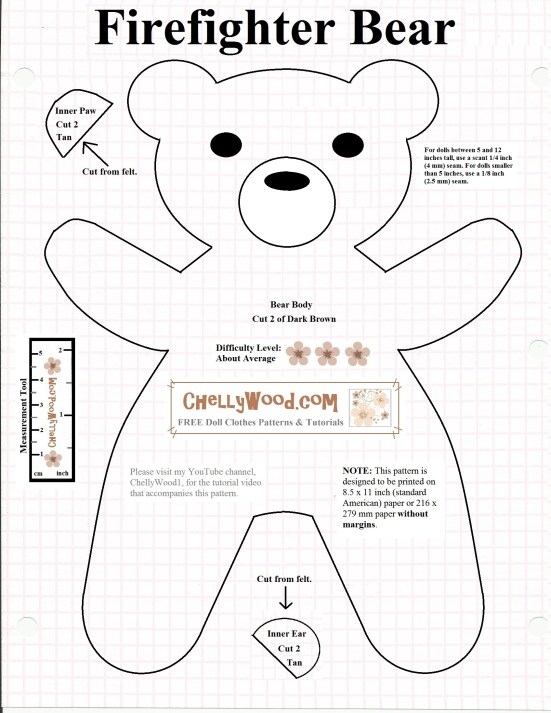 teddy bear pattern sewing free