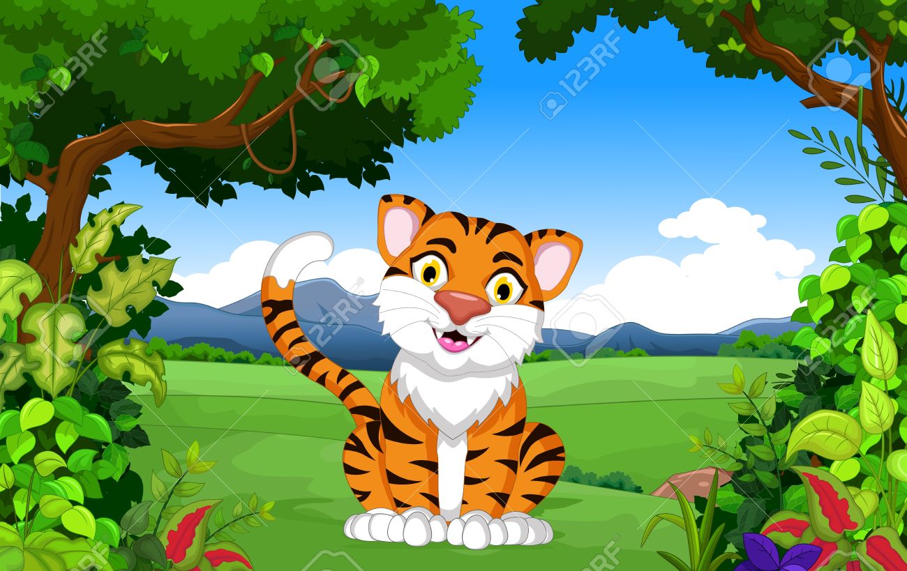 tiger cartoon background