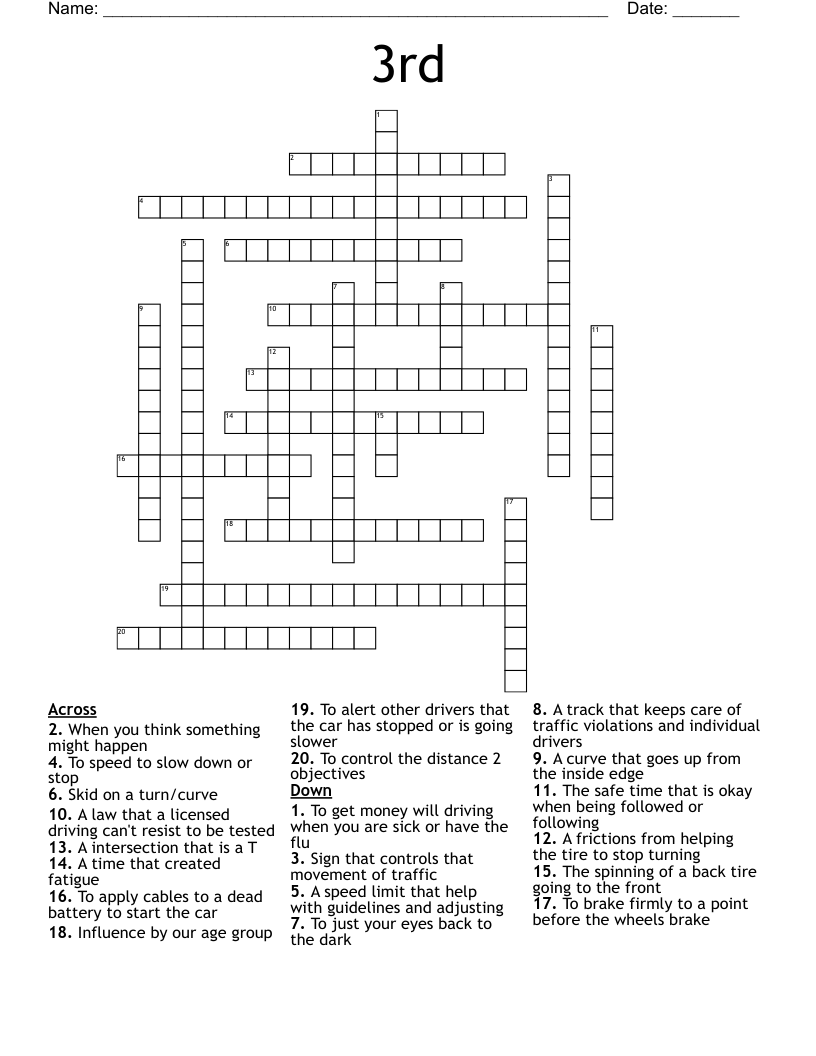 tire track crossword