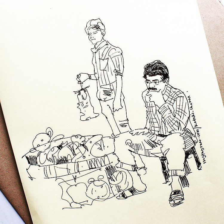 toy seller drawing