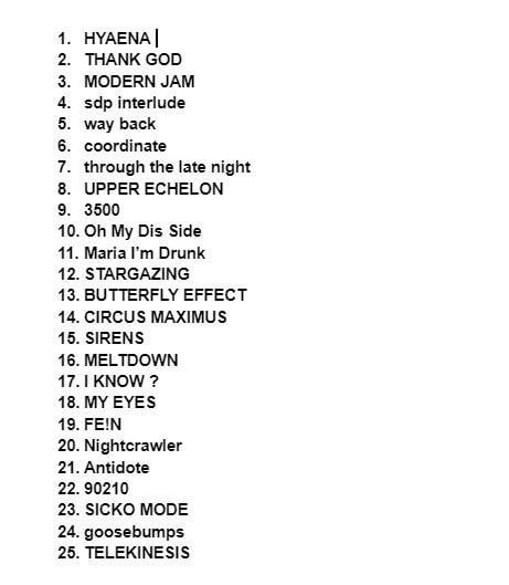 travis scott utopia setlist