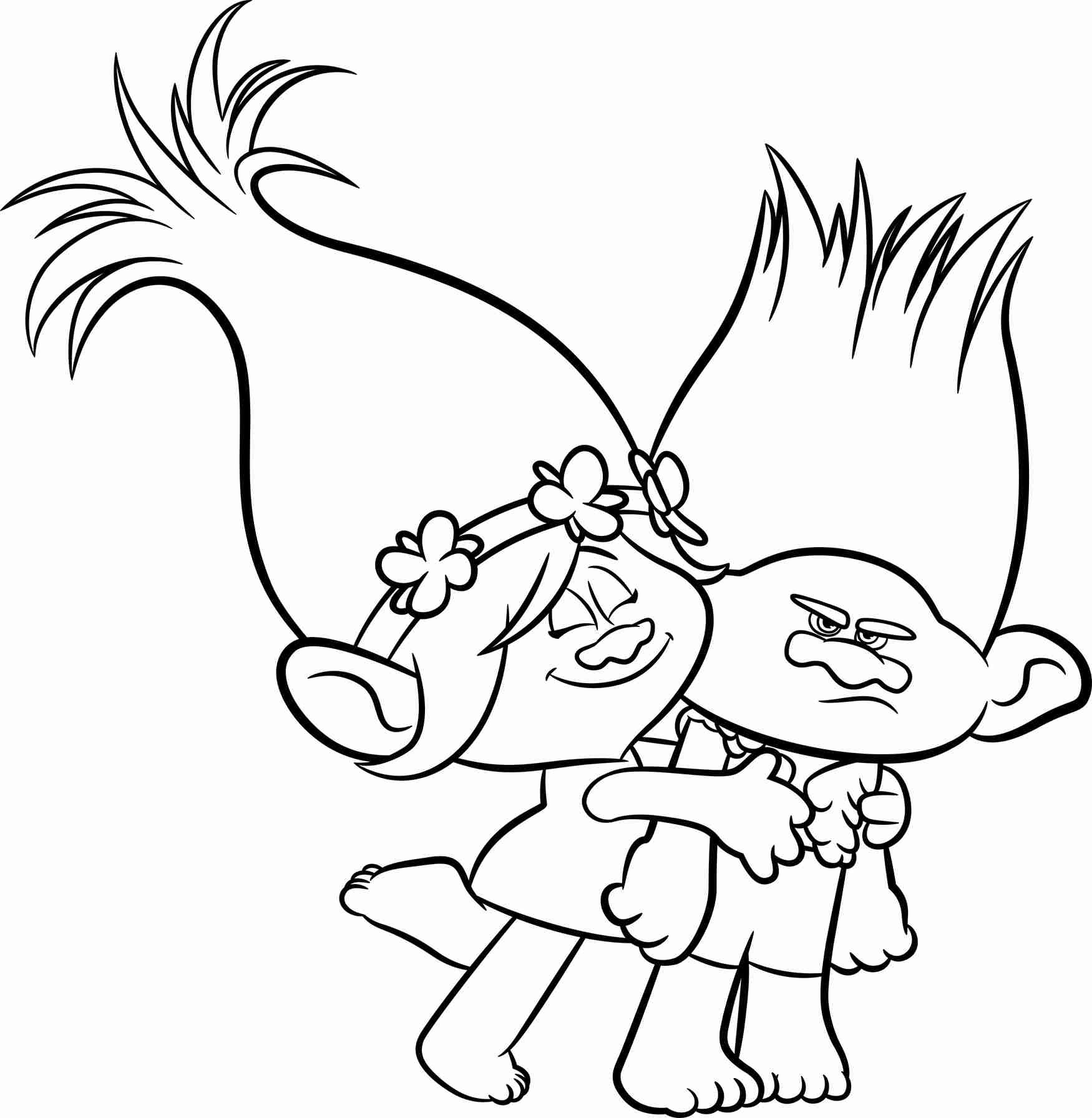 trolls coloring book pages