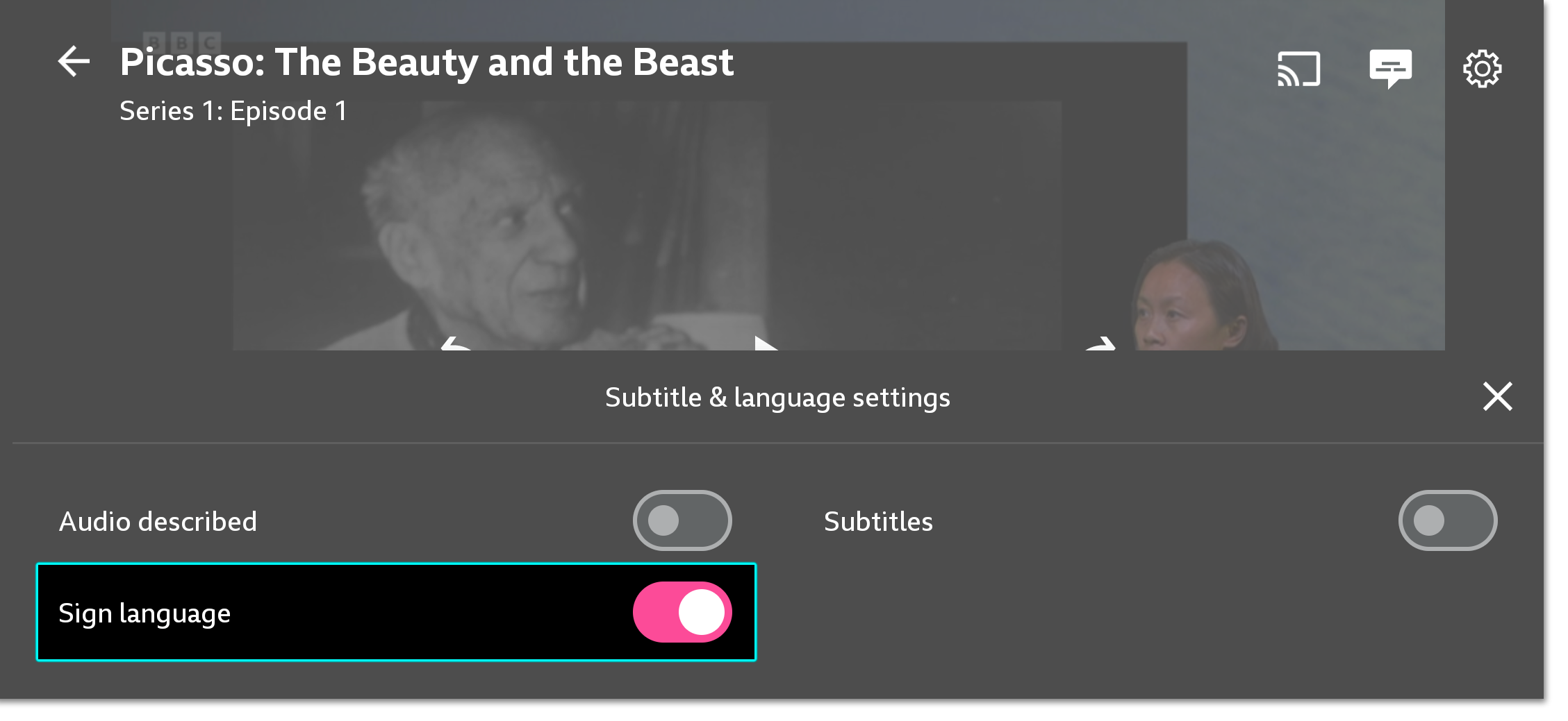 turn off audio described iplayer