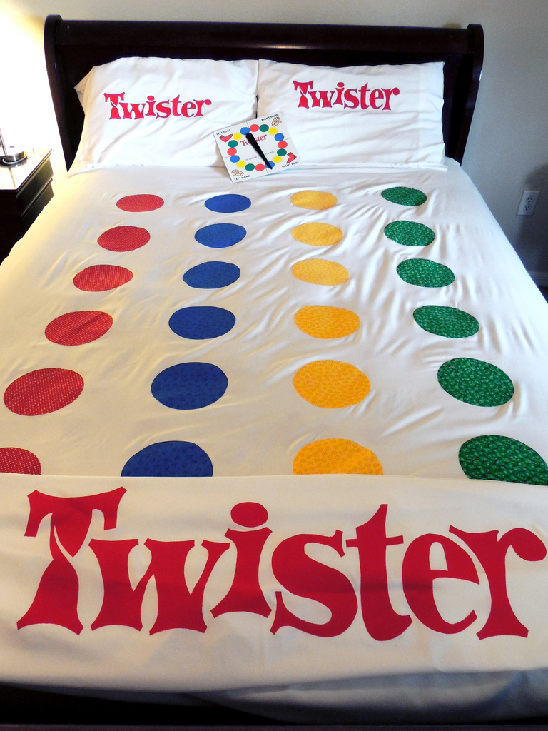 twister on bed