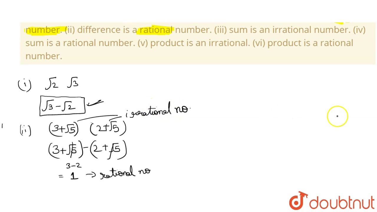 two irrational numbers whose sum is rational