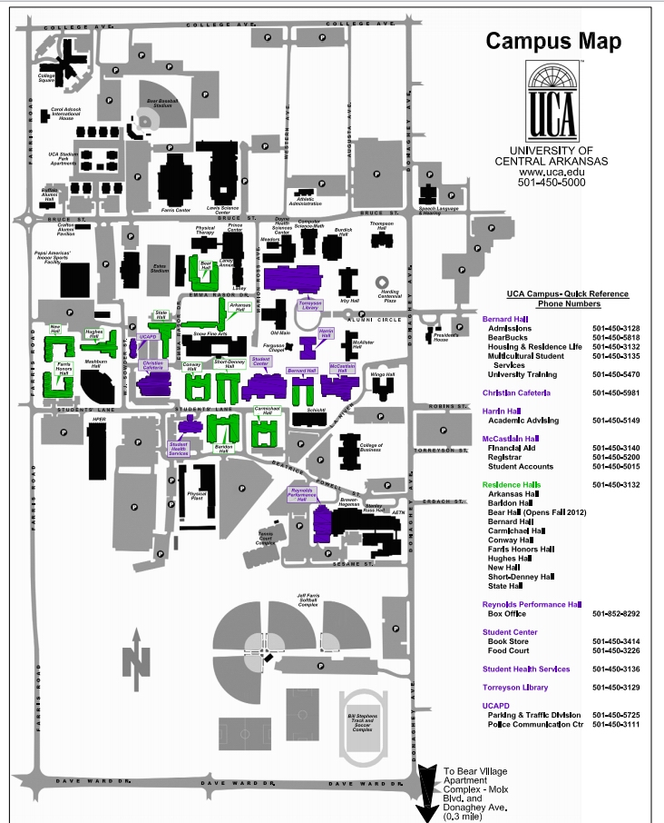 uca campus map conway arkansas
