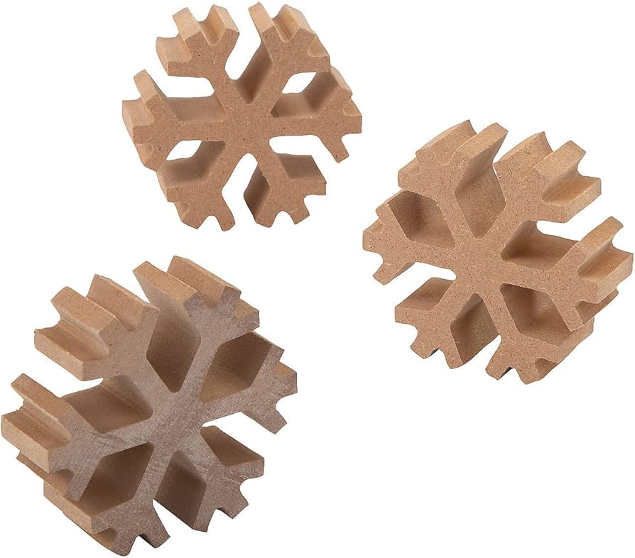 unfinished wood snowflakes