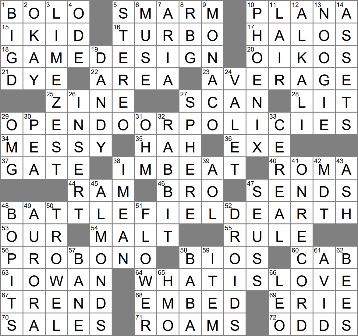 unprincipled crossword puzzle clue