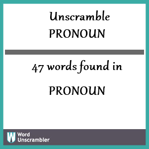 unscramble pronoun