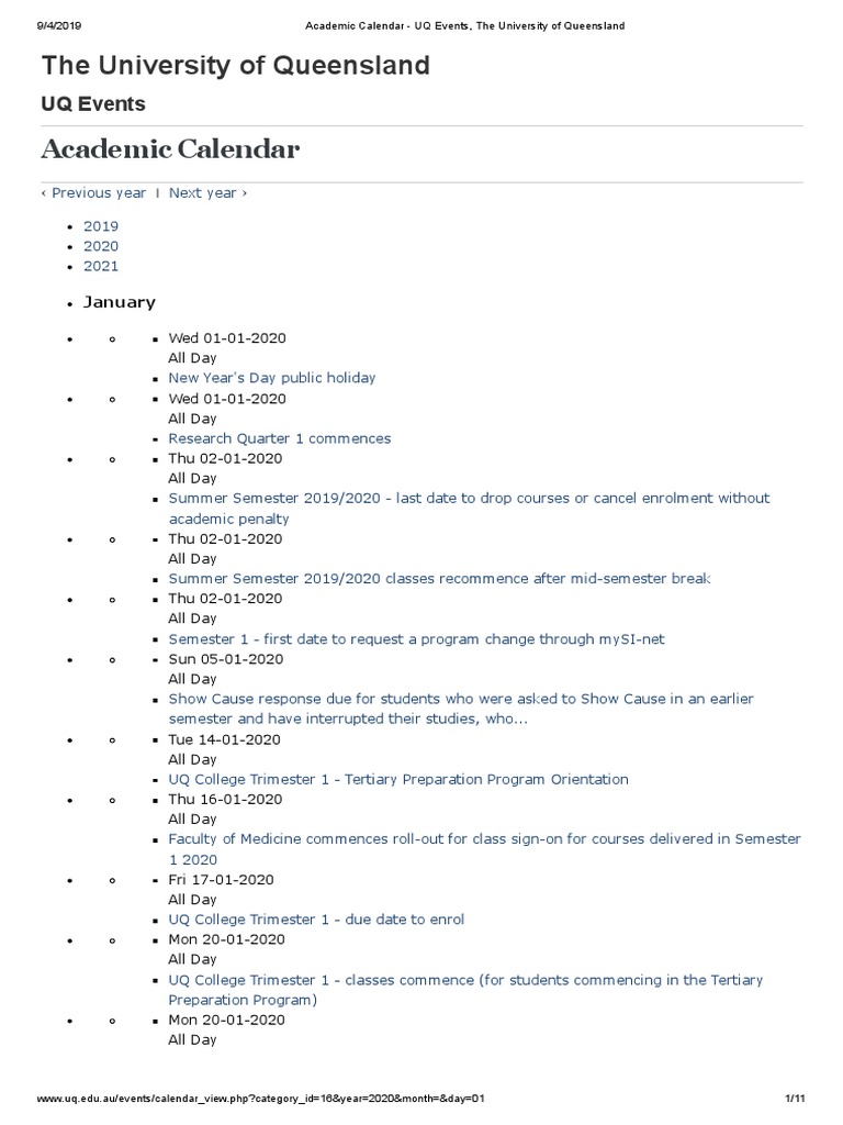 uq enrolment dates